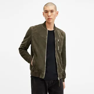 【ALLSAINTS】KAIRO 麂皮飛行員皮衣外套-綠 M076LB(常規版型)