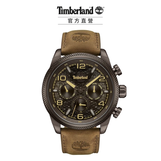 Timberland 男錶HENNIKER II系列 經典多功能腕錶 皮帶-棕46mm(TDWGF0028706)