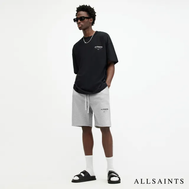 【ALLSAINTS】UNDERGROUND 純棉LOGO休閒短褲-灰 MG256Y(直筒版型)