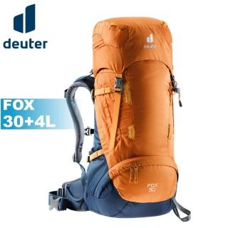 【deuter】FOX 背包 30+4L《芒果黃/暗藍》3611121/雙肩後背包/自助旅行/登山/專業輕量透氣背包(悠遊山水+)