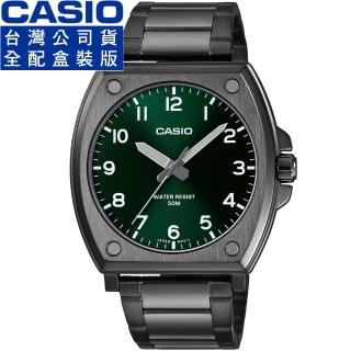 【CASIO 卡西歐】卡西歐大錶徑石英鋼帶男錶-綠(MTP-E730B-3A 公司貨全配盒裝)
