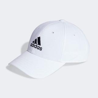 【adidas 愛迪達】BBALL CAP COT 白 刺繡 男女 棒球帽 老帽 遮陽帽(IB3243 ∞)