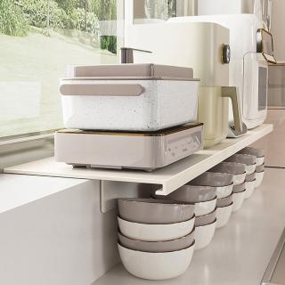 【德利生活】磁吸窗臺延伸收納架60x15cm(整理架 置物架 廚房收納 架子 耐重收納)