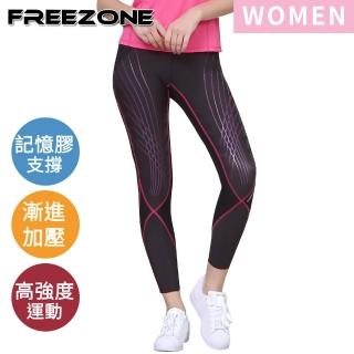 【FREEZONE】現貨 機能運動壓力壓縮長褲 女款-FZ1000II型(強力包覆/慢跑登山/健身重訓/台灣製/日本布)