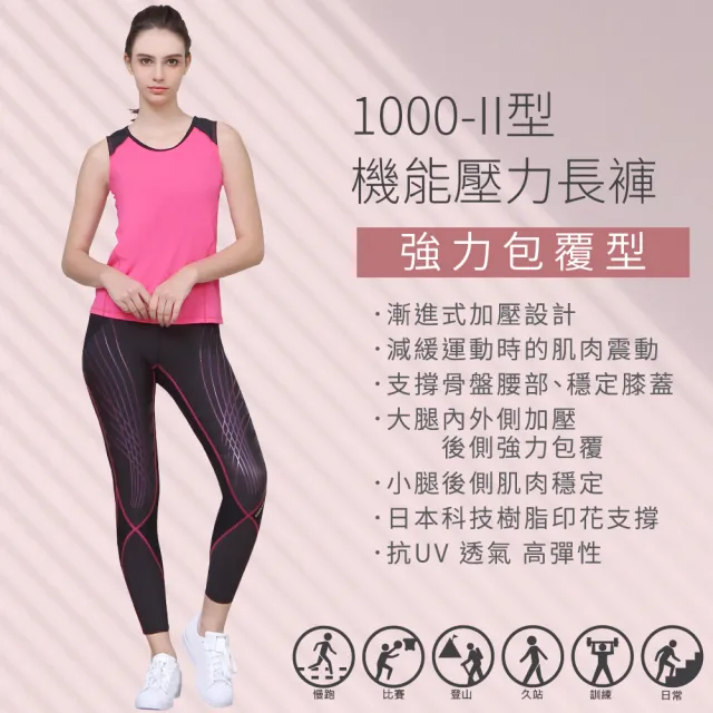 【FREEZONE】現貨 強力包覆緊身壓縮長褲 女款-FZ1000II型(機能壓力/慢跑登山運動/健身/台灣製/日本布)