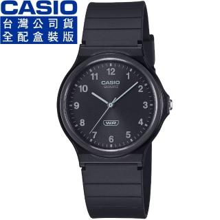 【CASIO 卡西歐】卡西歐中型指標石英錶-黑(MQ-24B-1B 公司貨全配盒裝)