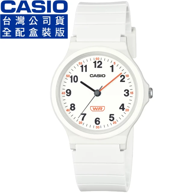 CASIO 卡西歐 卡西歐小型指針石英錶-白(LQ-24B-7B 公司貨全配盒裝)