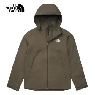 【The North Face 官方旗艦】北面男款綠色DryVent防水透氣連帽衝鋒衣｜88RD21L(外套)