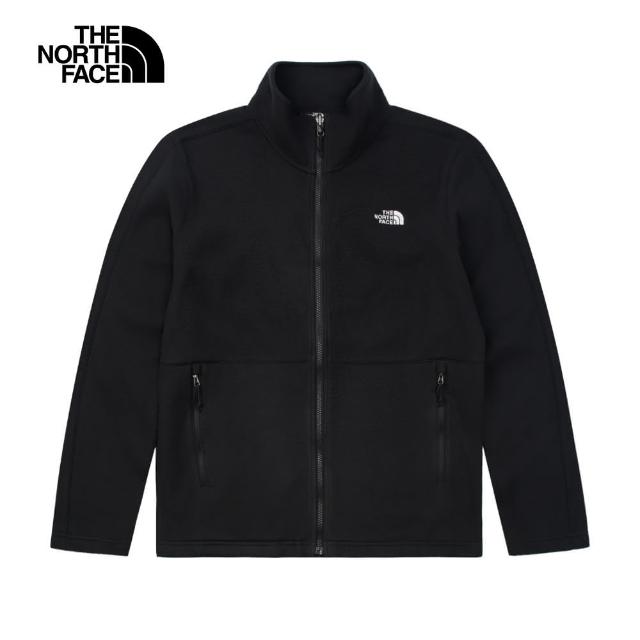 【The North Face 官方旗艦】北面男款黑色保暖立領抓絨外套｜88R94H0