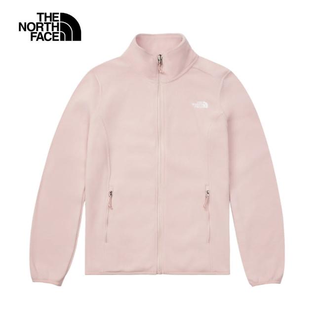 【The North Face 官方旗艦】北面女款粉色保暖立領抓絨外套｜88RRLK6