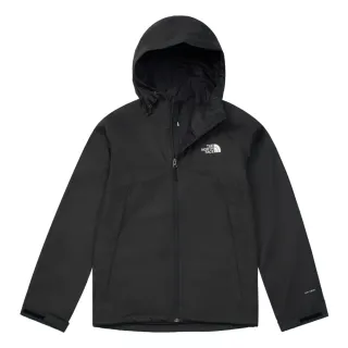 【The North Face 官方旗艦】北面男款黑色DryVent防水透氣連帽衝鋒衣｜88RD4H0(外套)