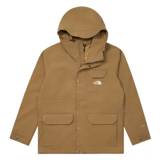 【The North Face 官方旗艦】北面男款棕色DryVent防水透氣多口袋連帽衝鋒衣｜88RA8W0(外套)