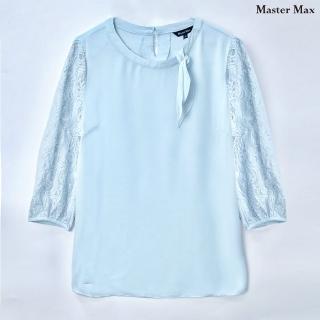 【Master Max】袖蕾絲寬鬆舒適七分袖雪紡上衣(8317024)