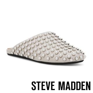 【steve madden】GLIMMER 率性珍珠穆勒拖鞋(米色)
