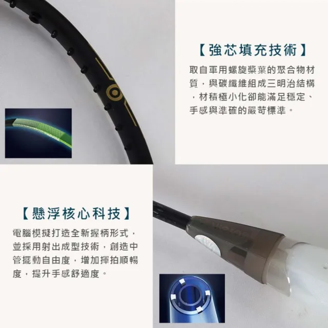 【VICTOR 勝利體育】突擊-隼羽球拍-台灣製 羽毛球 球拍 空拍 訓練 勝利(TK-F-ULTRA-C-3U)