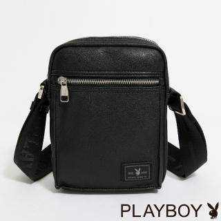 【PLAYBOY】直立式斜背包 Matte Black系列(黑色)