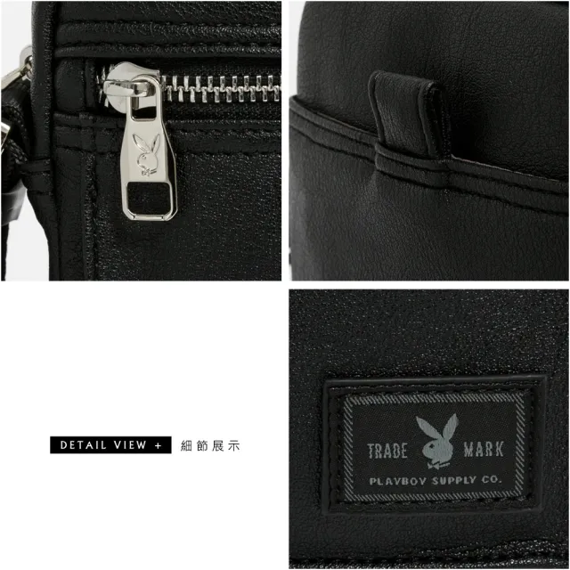 【PLAYBOY】直立式斜背包 Matte Black系列(黑色)