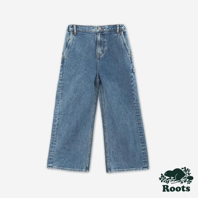 【Roots】Roots 大童-WIDE LEG DENIM 長褲(藍色)