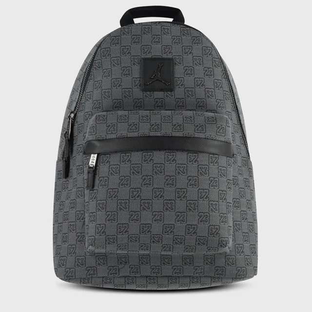 NIKE 耐吉 JORDAN MONOGRAM BACKPACK 滿版字23 13吋筆電 後背包 深灰色(MA0758-G9Q)