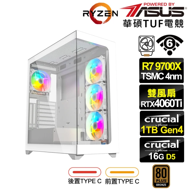 華碩平台 R7八核GeForce RTX 4060TI{宣花
