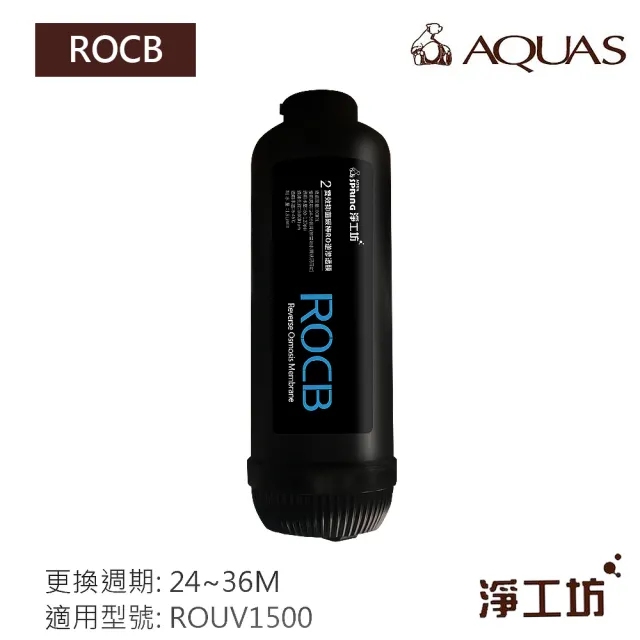 【AQUAS 淨工坊】ROCB 濾心 濾芯 雙效抑菌碳棒 濾除放射性微粒 餘氯(ROUV1500 RO直出機/直輸淨水器 專用)