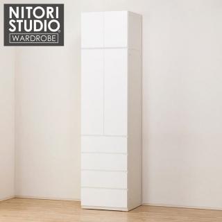 【NITORI 宜得利家居】◎耐震機能 衣櫥 附上櫃 PORTE-D 60BC 60U WH(耐震機能 衣櫥 上櫃 PORTE)