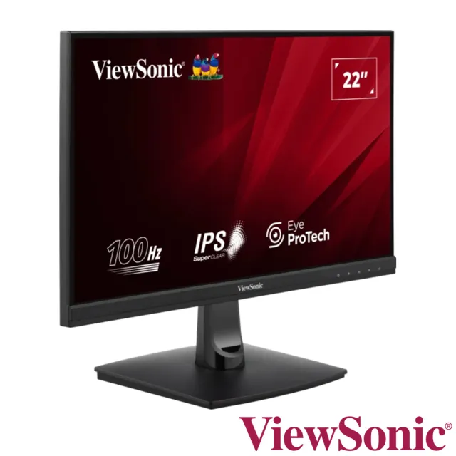 【ViewSonic 優派】VA2214-H 22型 FHD 100Hz 薄邊框螢幕(IPS/1ms/HDMI/VGA/抗藍光/零閃頻/1ms)