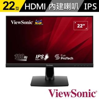 【ViewSonic 優派】VA2214-MH 22型 FHD 100Hz 薄邊框螢幕(IPS/HDMI/VGA/抗藍光/零閃頻/1ms)