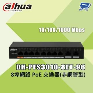 【CHANG YUN 昌運】大華 DH-PFS3010-8ET-96 8埠網路 PoE 交換器非網管型