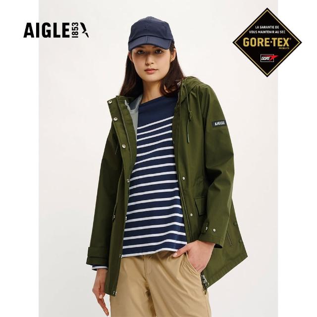 【AIGLE】女 GORE-TEX 防水透氣外套AG-4P201A080 軍綠(女外套 防水透氣外套 Goretex)