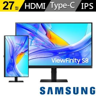 【SAMSUNG 三星】S27D806UAC 27型 4K ViewFinity S8 創作者專業螢幕(IPS/Type-C/90W/sRGB 99%升降旋轉)