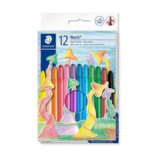 【STAEDTLER 施德樓】施德樓 快樂學園 旋轉蠟筆12色組 MS221NWP12