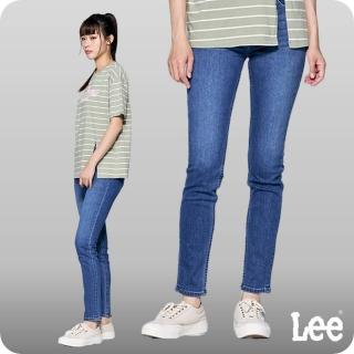 【Lee 官方旗艦】女裝 牛仔褲 / 433 高腰修身窄管 中藍洗水(LL220140186)