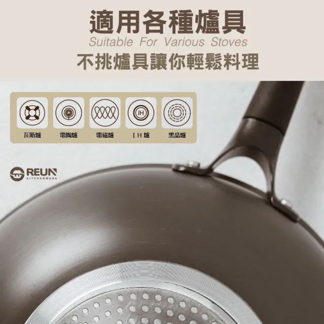 【REUN】REUN瑞恩34cm匠瓷鍋無蓋款(陶瓷.無毒天然塗層.健康環保)
