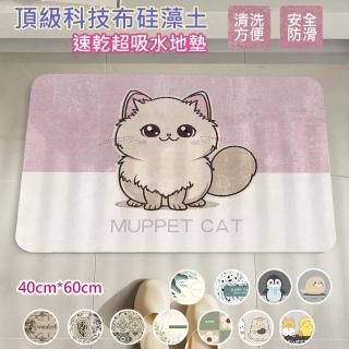 【嵐楓居家】科技布矽藻土軟式吸水地墊40*60CM(踏墊/超吸水/浴室地墊/地墊)