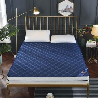 加厚透氣纖維棉單人床墊90*200cm厚8cm網格藍色(學生床墊/日式床墊/宿舍床墊/租屋床墊)