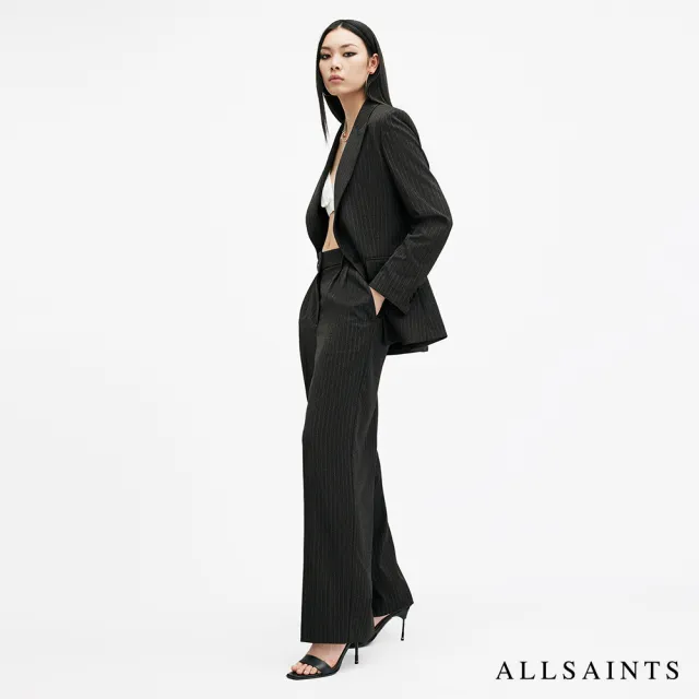 【ALLSAINTS】AVERIE 中腰打摺條紋西裝寬褲 W009QB(舒適版型)