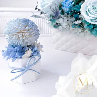 【Floral M】彩虹泡泡香氛擴香花藍色(擴香花/香氛花/花禮/香水精油/居家香氛/桌上裝飾/送禮)