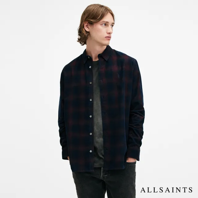 【ALLSAINTS】DAYBREAKER 燈芯絨公羊頭骨格紋襯衫 M033SB(舒適版型)