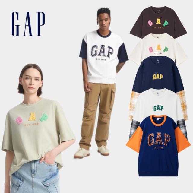 【GAP】男女裝 Logo純棉圓領短袖T恤-多款任選(637476&635980&613288)