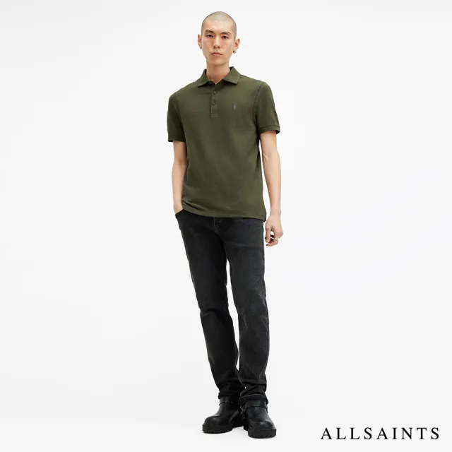 【ALLSAINTS】REFORM 公羊頭骨刺繡純棉短袖POLO衫-綠 M075PB(修身版型)