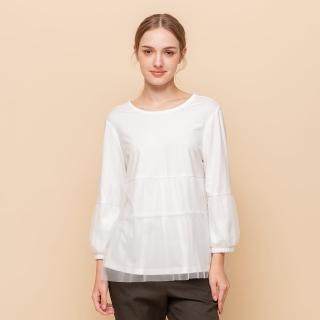 【perng yuh 芃諭名品】*輕悅自在 網紗造型 柔棉上衣(2024 AW Collection｜3C秋冬新品上市)