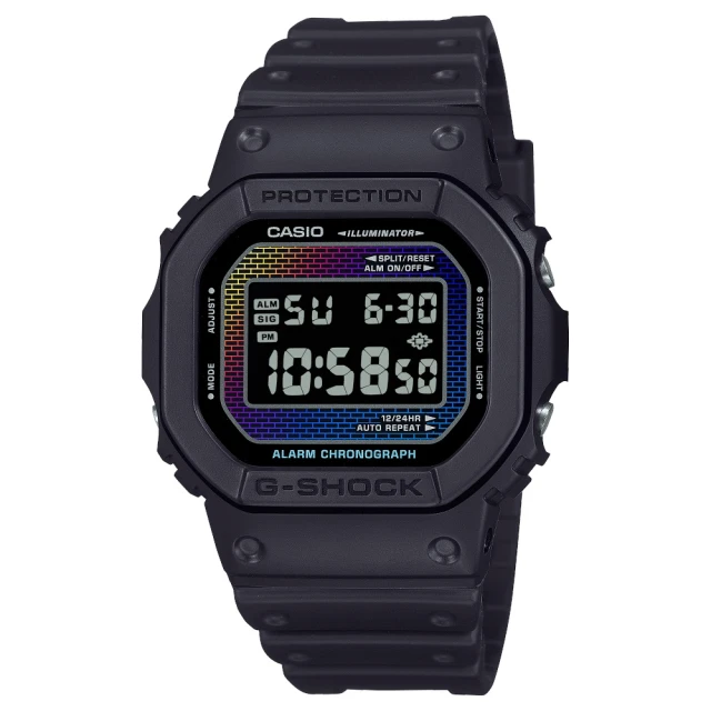 CASIO 卡西歐 G-SHOCK磚牆彩虹系列(DW-5600RW-1)