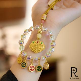 【RJ New York】五路財神天然五彩水晶琉璃手串(多彩色)