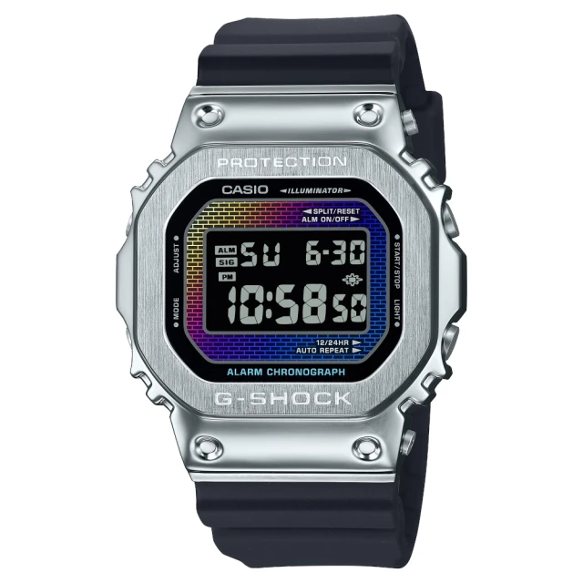 CASIO 卡西歐 G-SHOCK磚牆彩虹系列(GM-5600RW-1)