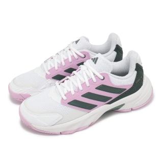 【adidas 愛迪達】網球鞋 CourtJam Control 3 W 女鞋 粉紅 灰黑 緩震 運動鞋(ID2459)