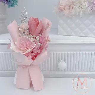 【Floral M】法國水蜜桃粉鬱金香香氛擴香小花束(擴香花/香氛花/花禮/香水精油/居家香氛/桌上裝飾/送禮)
