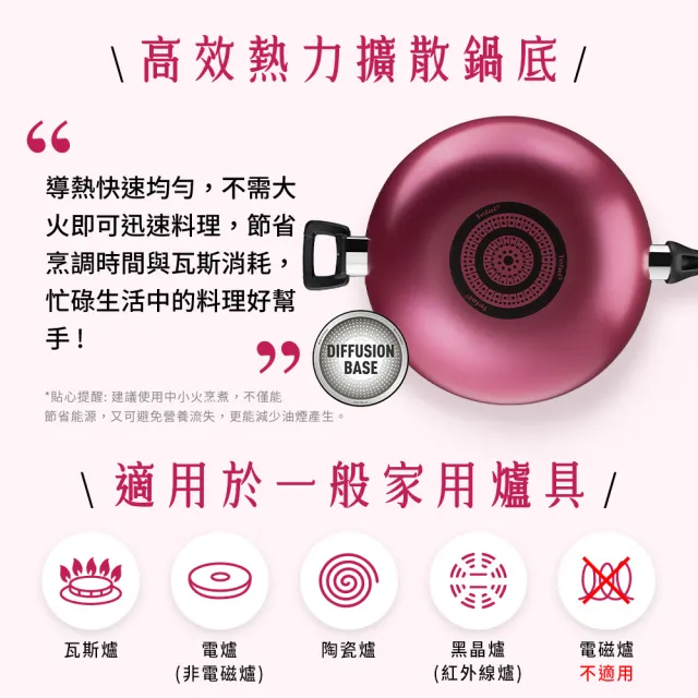 【Tefal 特福】巴洛克系列32CM不沾鍋炒鍋(加蓋)