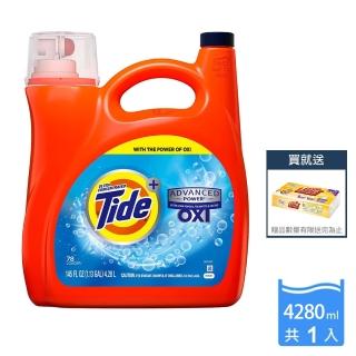 【Tide 汰漬】OXI亮白護色洗衣精4.28公升+春風一秒抽取式廚房紙巾60抽*1包