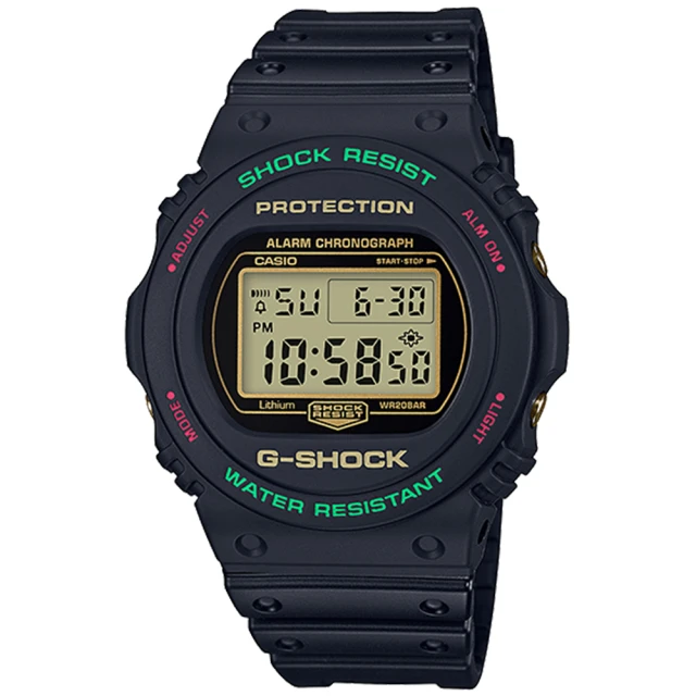 CASIO 卡西歐 G-SHOCK 圓形數位系列電子錶(DW-5700TH-1)